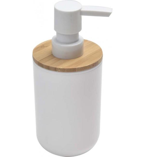 Slika TENDANCE DOZER ZA SAPUN POLIRESIN/BAMBUS BATH, BELA/BAMBUS