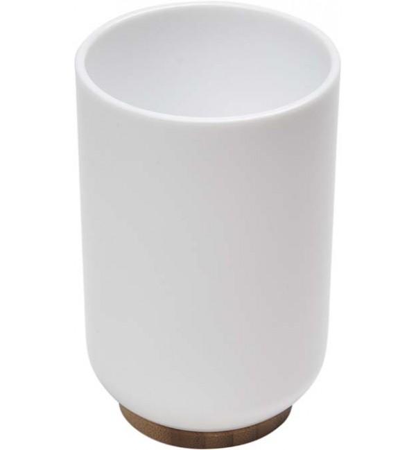 Slika TENDANCE ČAŠA POLIRESIN/BAMBUS BATH, BELA/BAMBUS