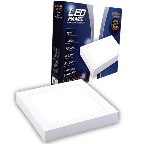 Slika LUMAX LED PANEL NADGRADNI ČETVRTASTI MNPK 18W 3000K