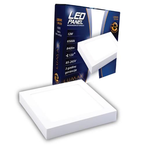 Slika LUMAX LED PANEL NADGRADNI ČETVRTASTI MNPK 12W 6500K