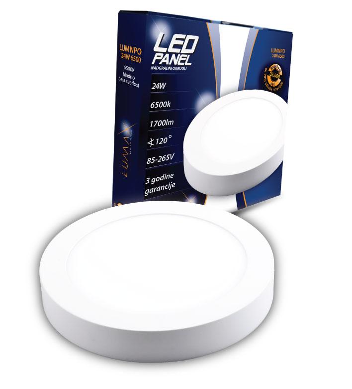 Slika LUMAX LED PANEL NADGRADNI OKRUGLI MNPO-24W 6500K