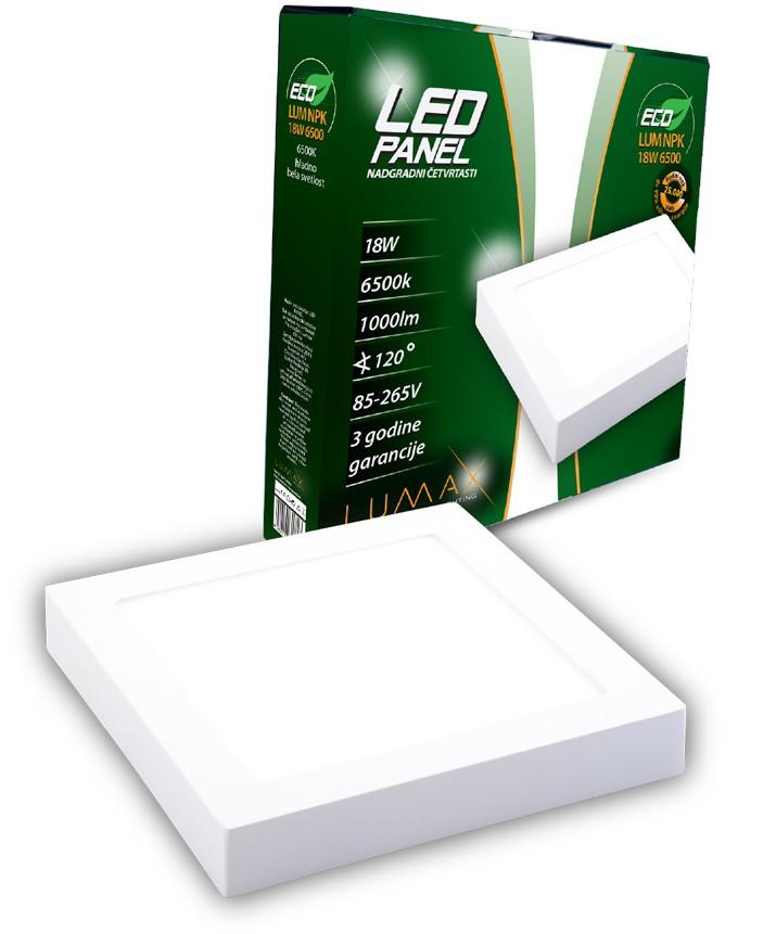 Slika LUMAX LED PANEL NADGRADNI ČETVRTASTI MNK 18W 6500K EKO