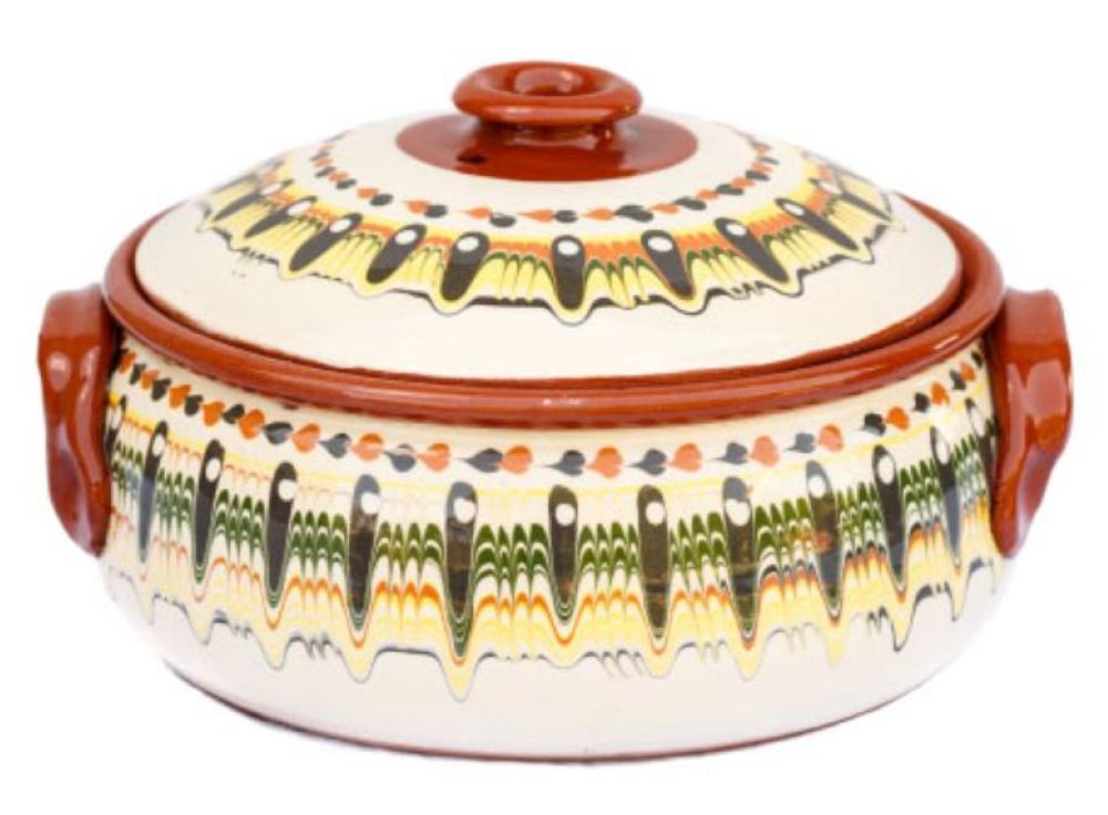 Slika ETNO KERAMIKA TROJAN DIZAJN ĐUVEČARA GLAZIRANA 3 L