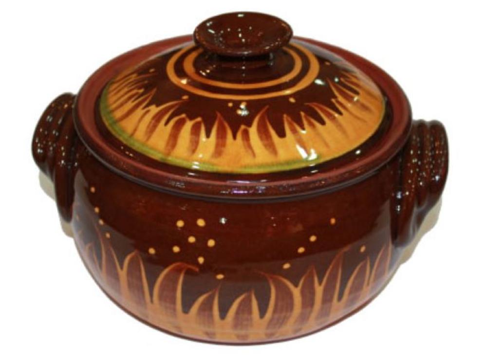 Slika ETNO KERAMIKA VATRA DIZAJN ĐUVEČARA GLAZIRANA 6 L