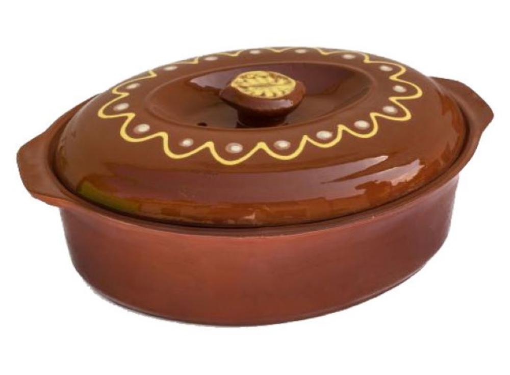 Slika ETNO KERAMIKA BRAON DIZAJN ĐUVEČARA GLAZIRANA 5 L