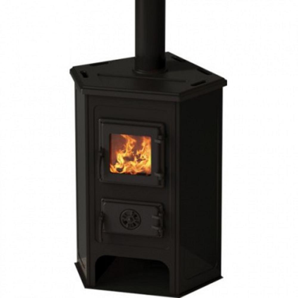 Slika MBS Peć na čvrsto gorivo CORNER Crna 10/12 kw