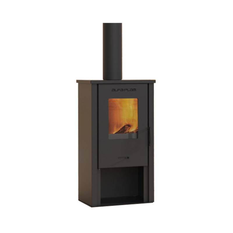 Slika ALFA PLAM Peć na čvrsto gorivo TARA Crna 6 KW