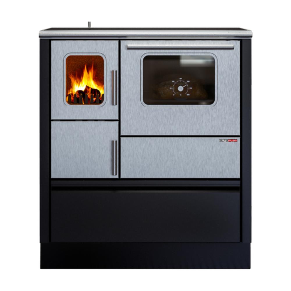 Slika ALFA PLAM Šporet INOX 75 Crna Drvo/Ugalj