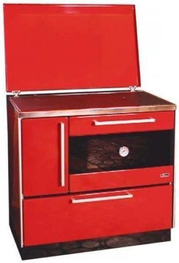 Slika MBS Šporet ROYAL 900+P3 DESNI Crvena Drvo/Ugalj