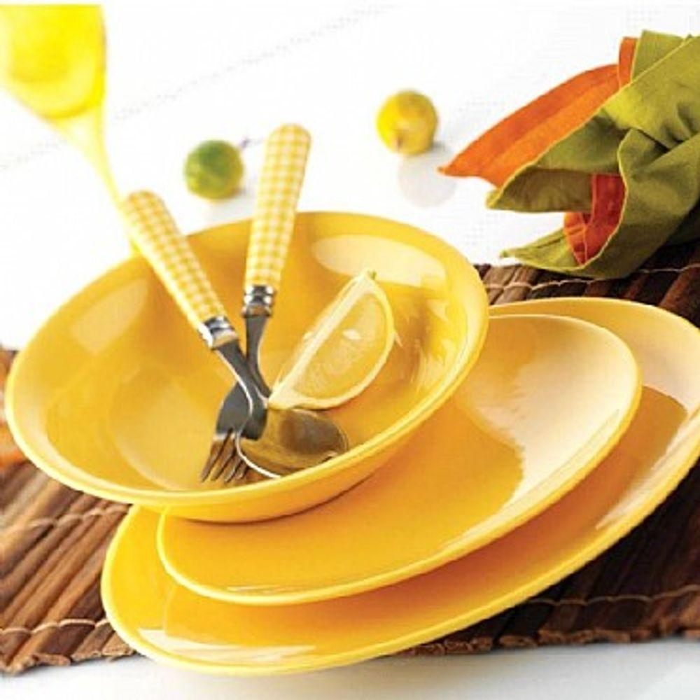 Slika KUTAHYA HARLEK KERAMIČKI SET TANJIRA ŽUTI 18/1