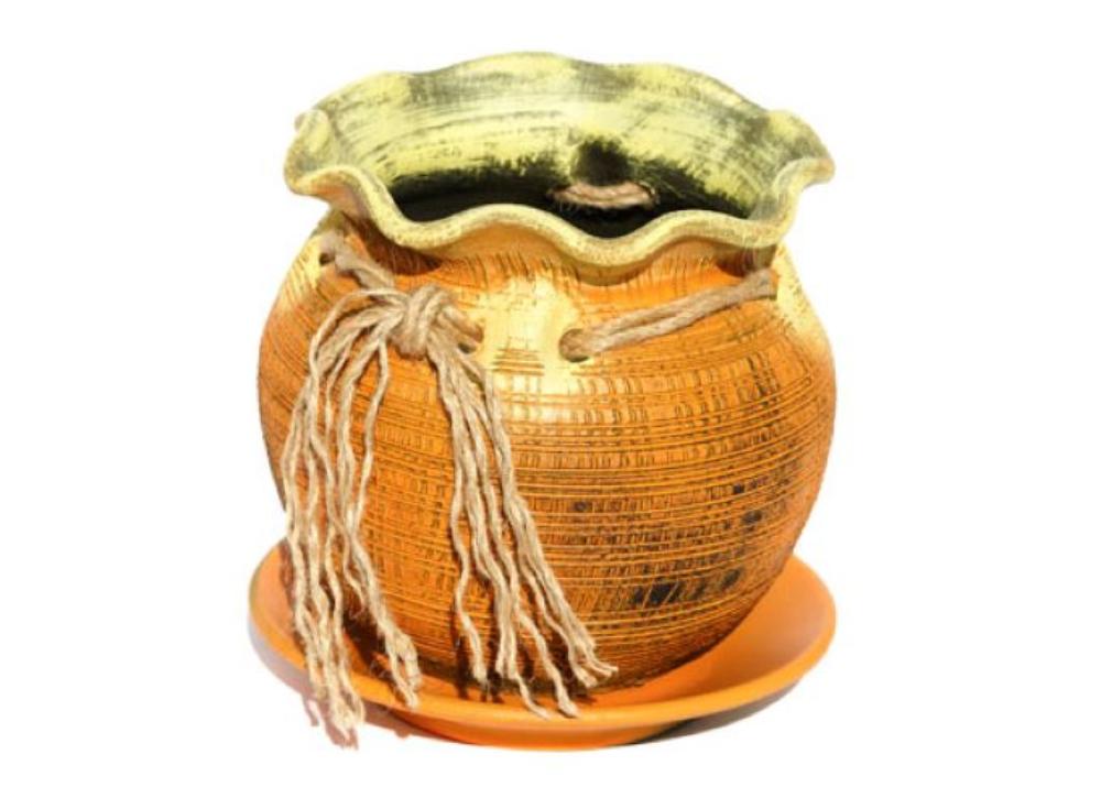 Slika ETNO KERAMIKA ST/3 SAKSIJA TORBA VELIKA