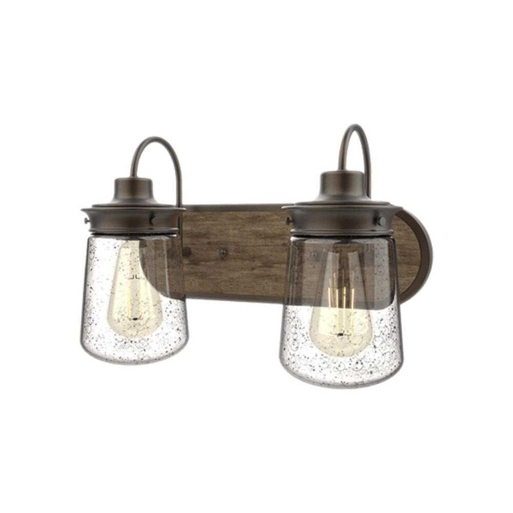 Slika BIANCA ZIDNA SVETILJKA 2XE27 230V MAT CRNA/DRVO