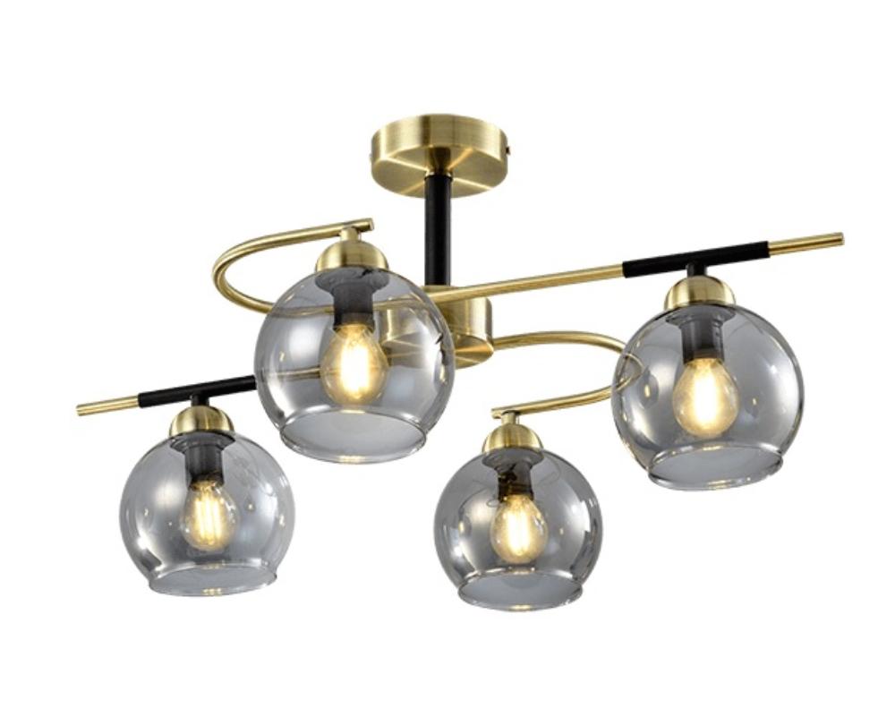 Slika BILL LUSTER 4XE14 CRNA MAT/BRONZA