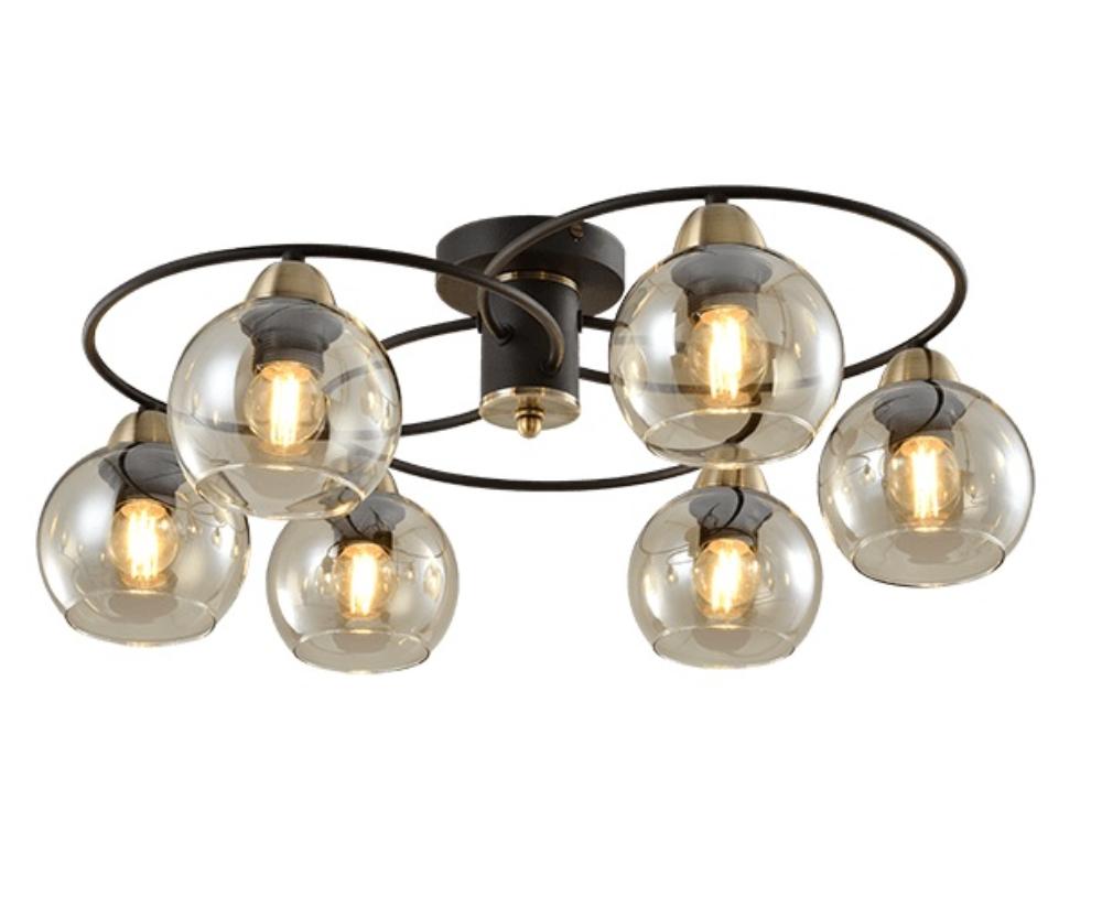 Slika JAY LUSTER 6XE27 CRNA/BRONZA