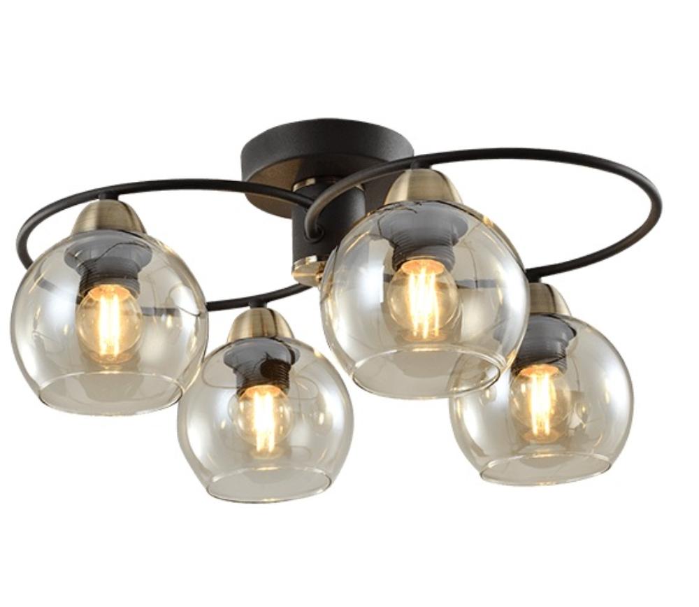 Slika JAY LUSTER 4XE27 CRNA/BRONZA