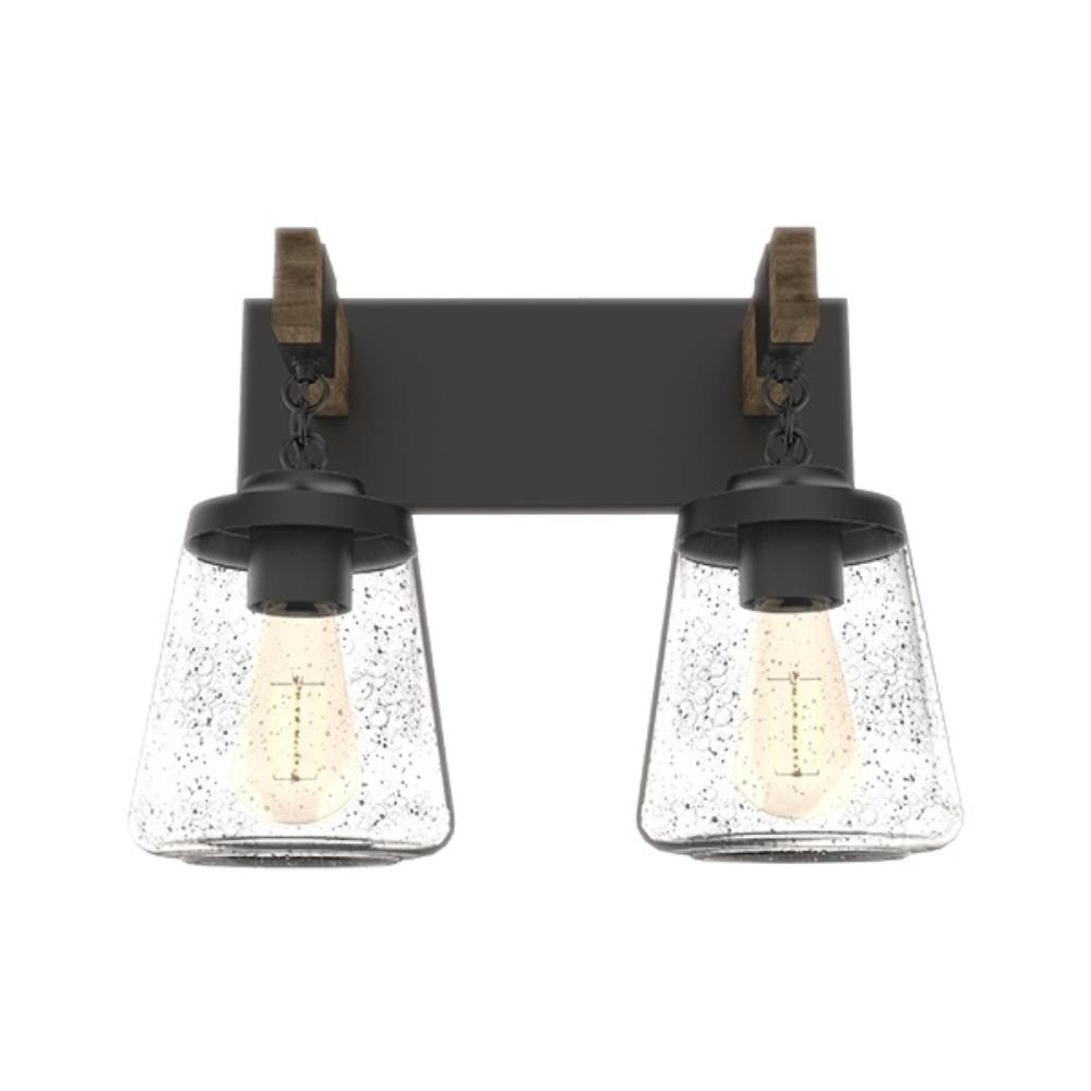 Slika PAOLA ZIDNA SVETILJKA 2XE27 230V MAT CRNA/DRVO