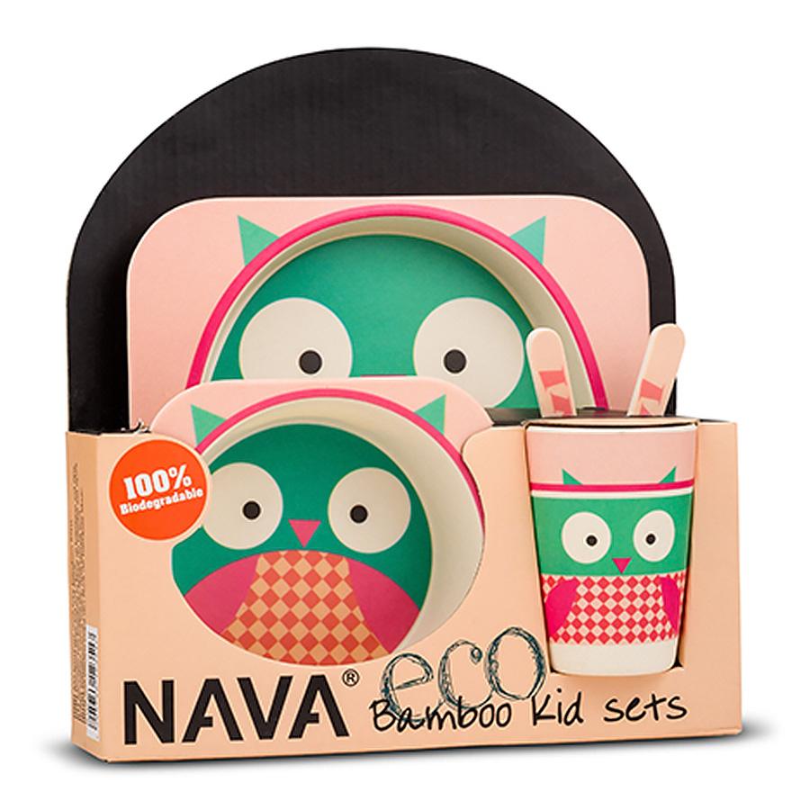 Slika NAVA BAMBUS DEČIJI SET 5 KOMADA "FOR KIDS" SOVA
