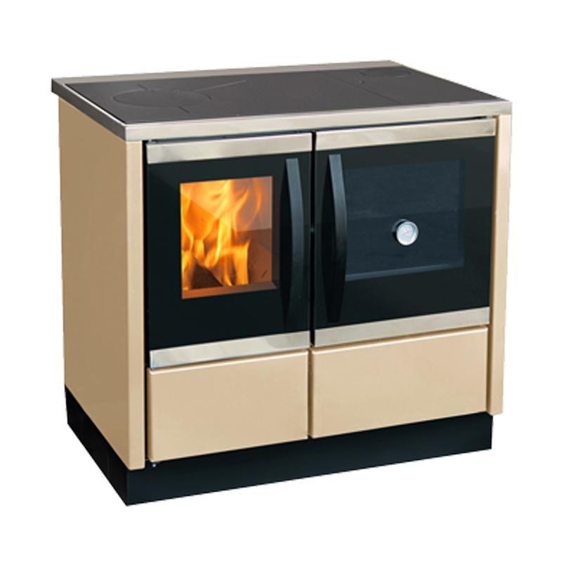 Slika MBS Šporet za etažno grejanje THERMO ROCKY DESNI Krem Drvo/Ugalj