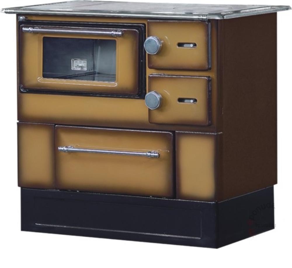 Slika ALFA PLAM Šporet 46 DELUX S 2 ST LEVI Braon Drvo/Ugalj