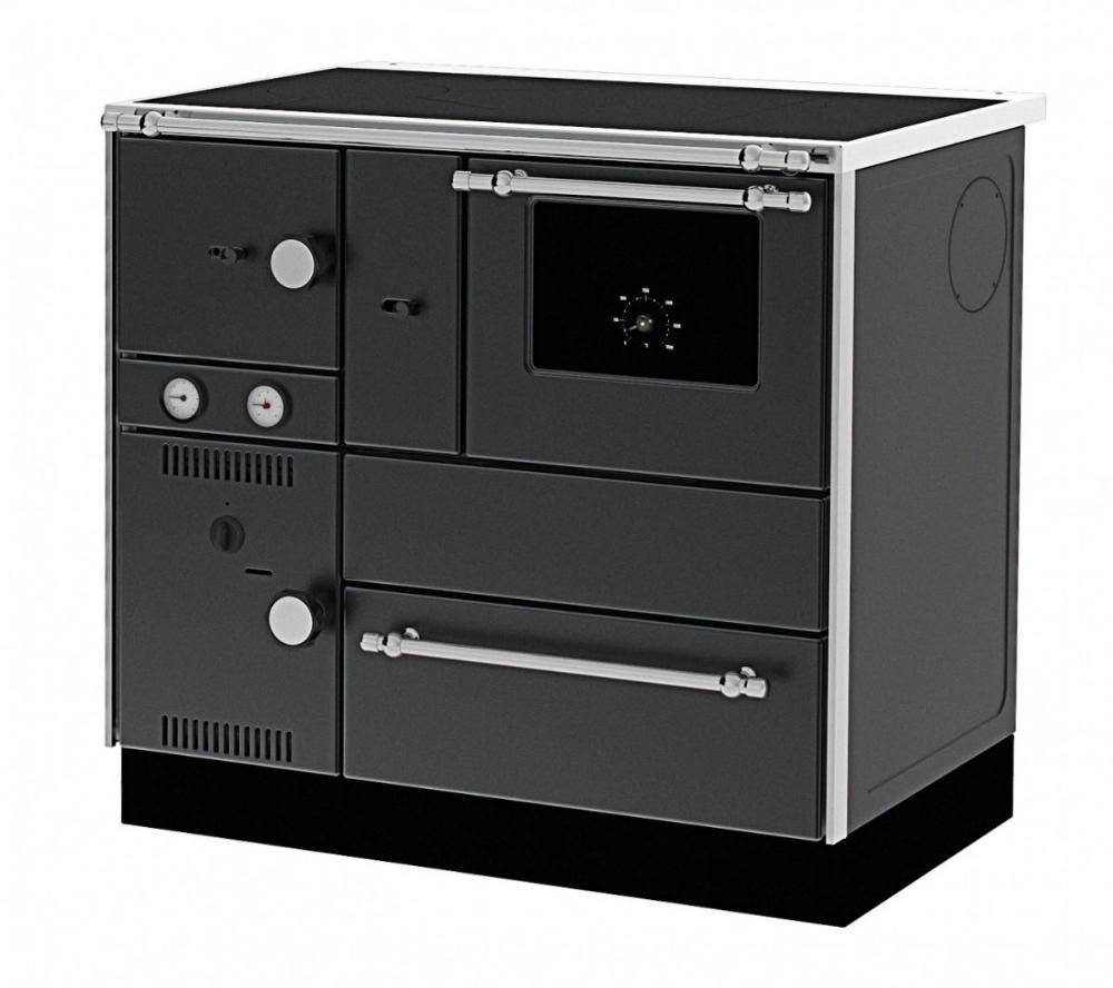 Slika ALFA PLAM Šporet za etažno grejanje TERM 27 DESNI Antracit Drvo/Ugalj