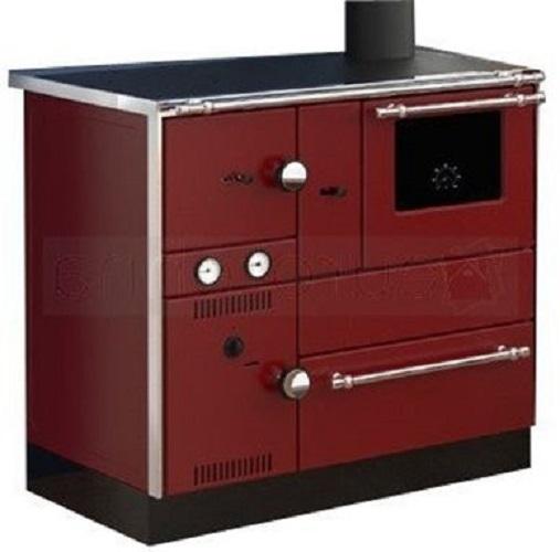 Slika ALFA PLAM Šporet za etažno grejanje TERM 27 LEVI CRVENI Crvena Drvo/Ugalj