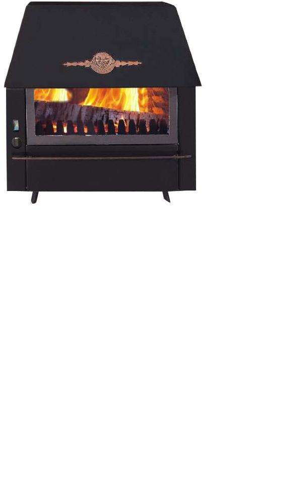 Slika ALFA PLAM Kamin za etažno grejanje RUSTIK-ETAZ Crna 14 kW