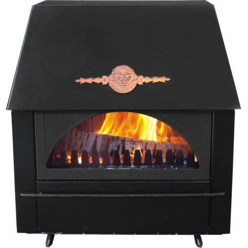 Slika ALFA PLAM Kamin za etažno grejanje RUSTIKAL-ETAZ Crna 14 kW