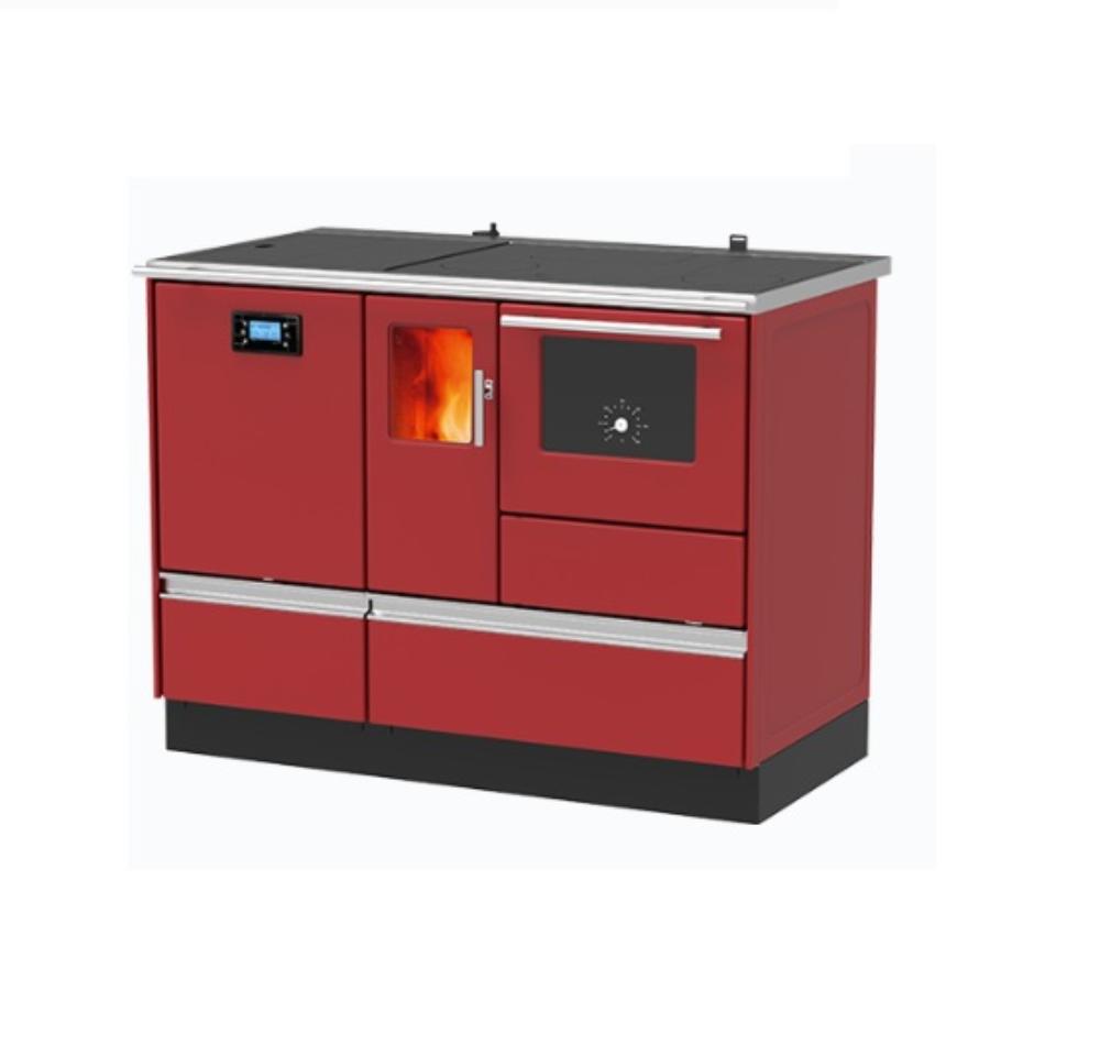 Slika ALFA PLAM Šporet za etažno grejanje TERM H 20 PELET ECO LEVI Crveni Pelet