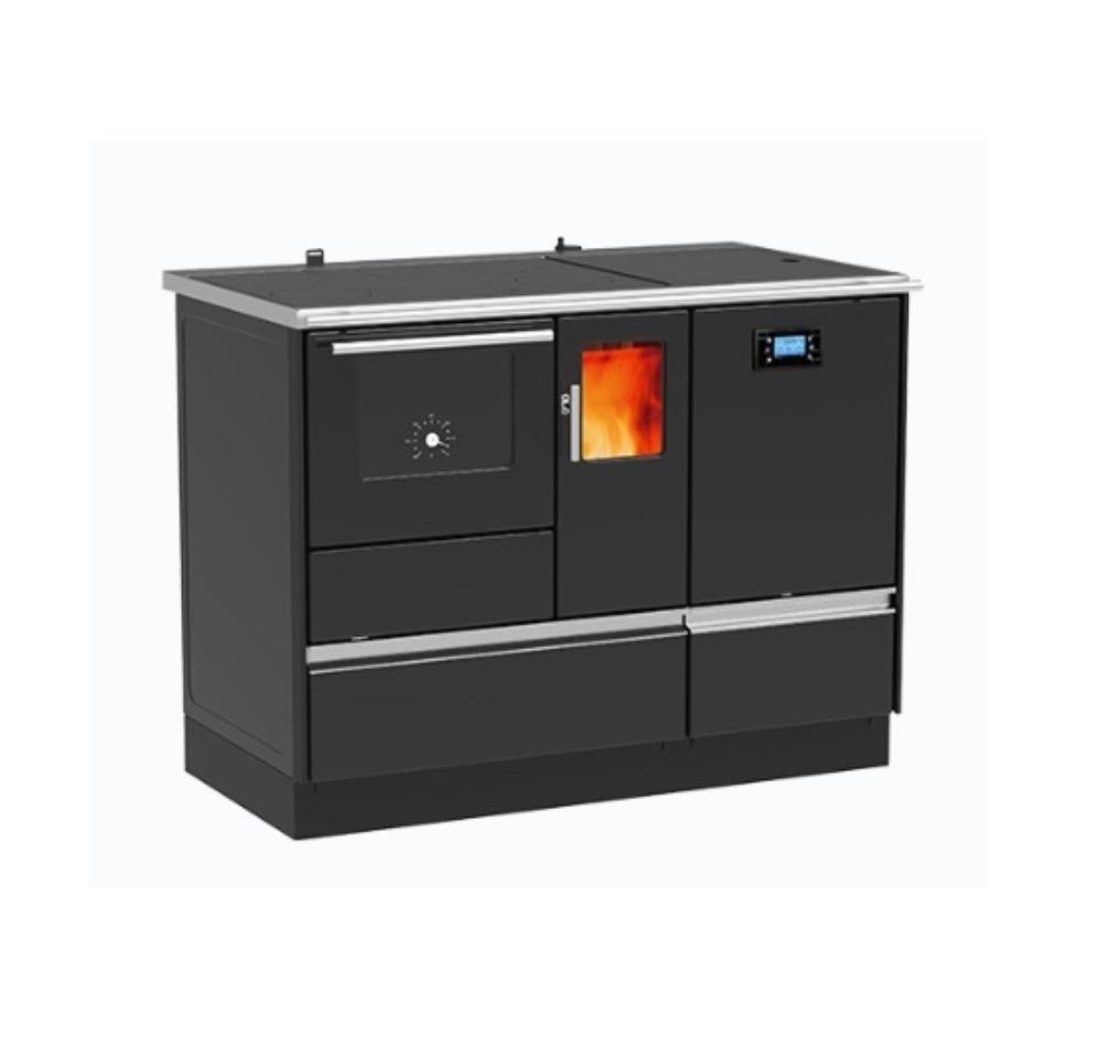 Slika ALFA PLAM Šporet za etažno grejanje TERM H 20 PELET ECO DESNI Antracit Pelet