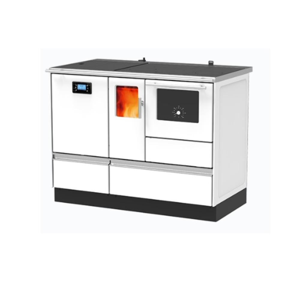 Slika ALFA PLAM Šporet za etažno grejanje TERM H 20 PELET ECO LEVI Bela Pelet