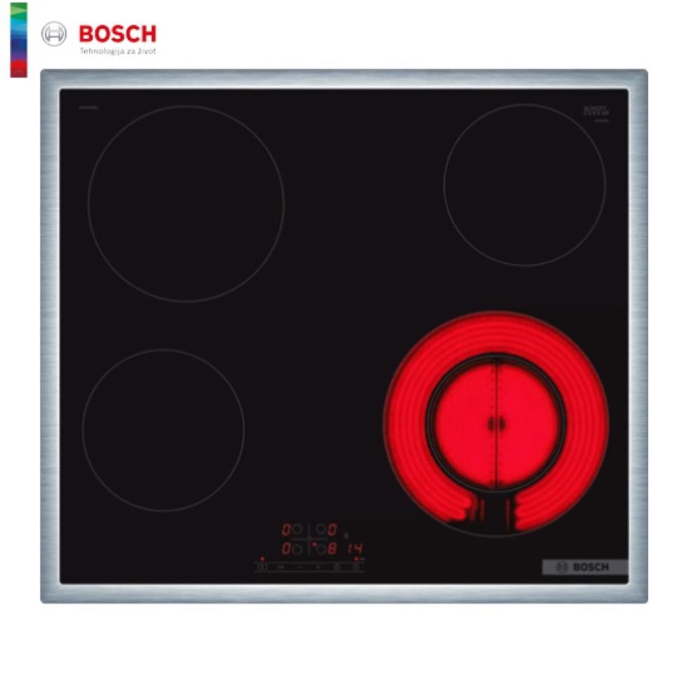 Slika BOSCH Ugradna ploča PKF645BB2E  Staklokeramicka  Crna sa inox okvirom 