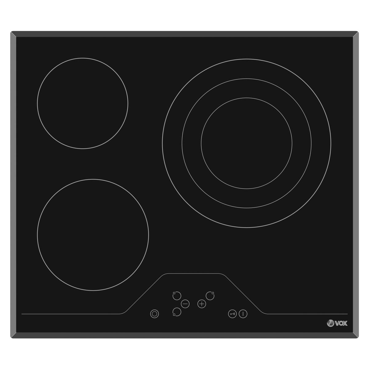 Slika VOX Ugradna ploča EBC 315 DB Staklokeramicka Crna
