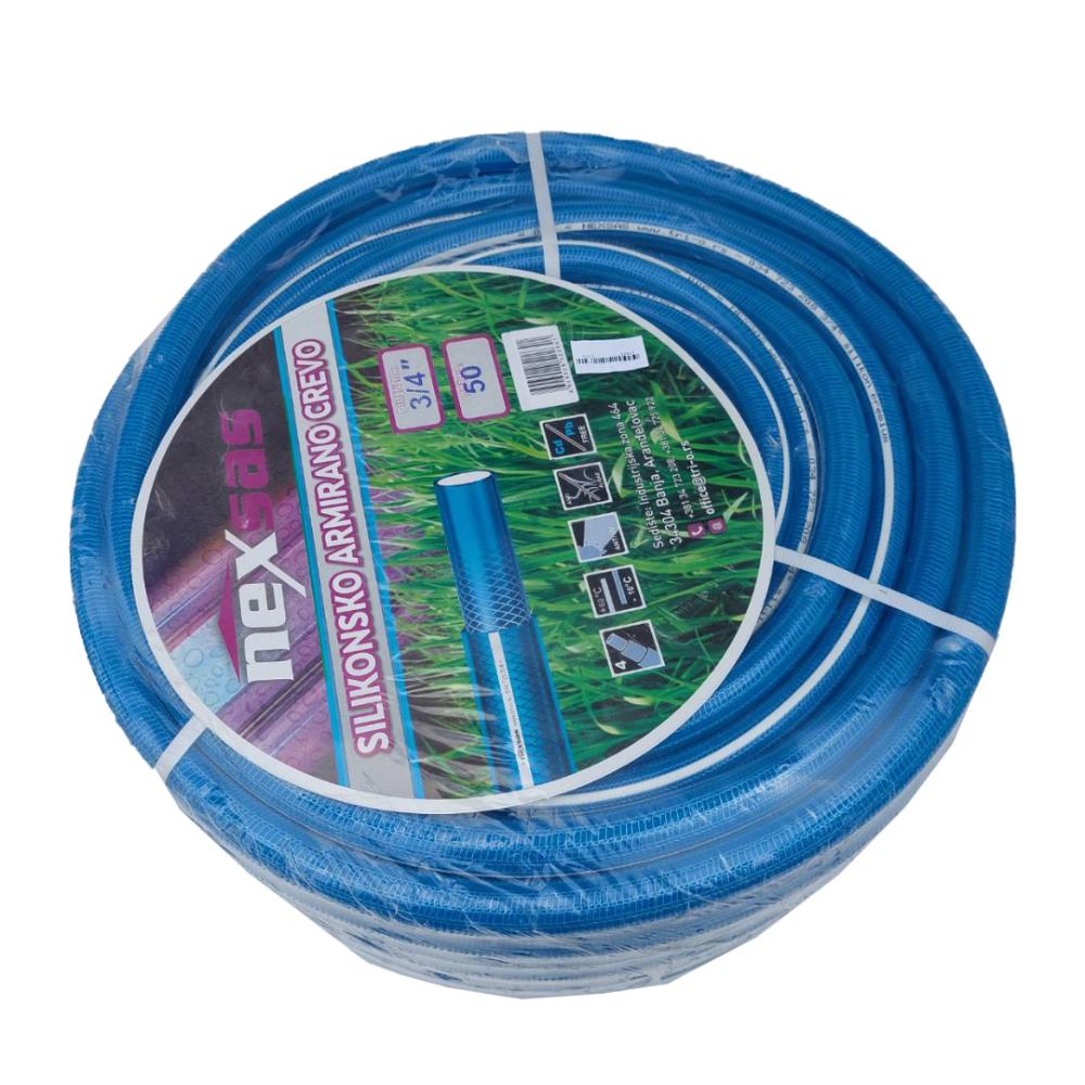 Slika NEXSAS BAŠTENSKO TROSLOJNO SILIKONSKO CREVO 3/4"50M 4 SLOJA PLAVO