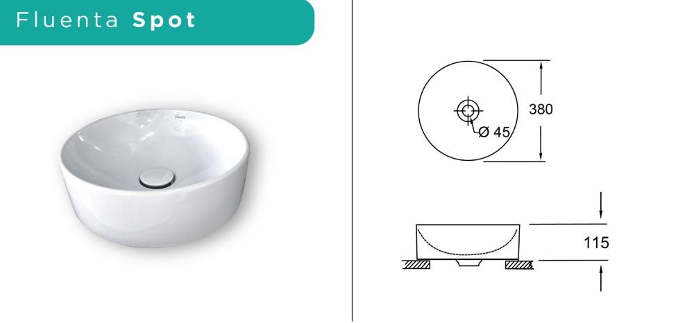 Slika UMIVAONIK NADGRADNI FLUENTA FI380MM