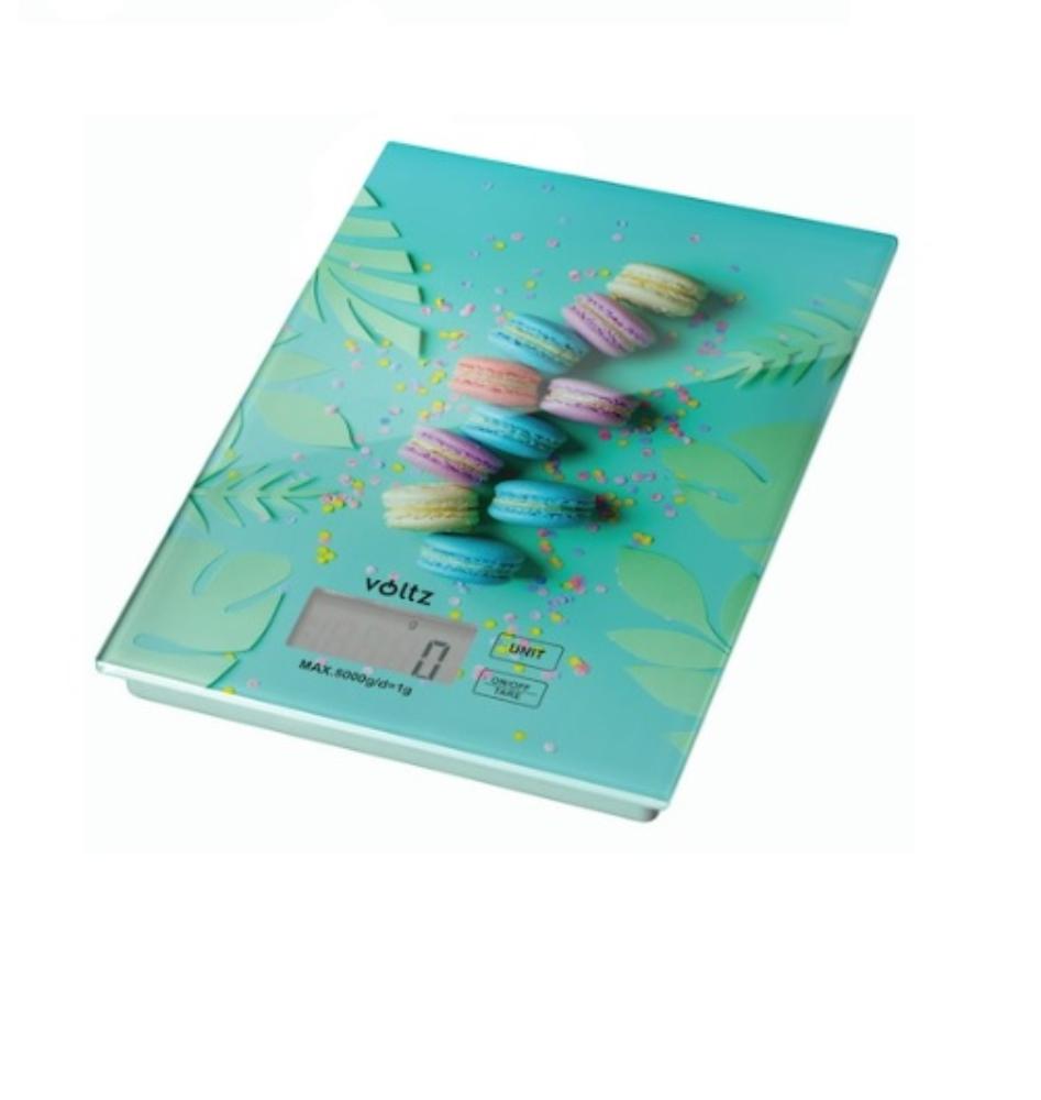 Slika VOLTZ Kuhinjska vaga V51651E Digitalna Plava makarons ,  5kg