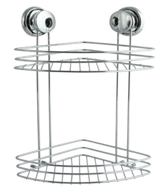 Slika DUPLA UGAONA VAKUM POLICA 21.5x21.5x39.7 CM  MEGA VENTOUSES