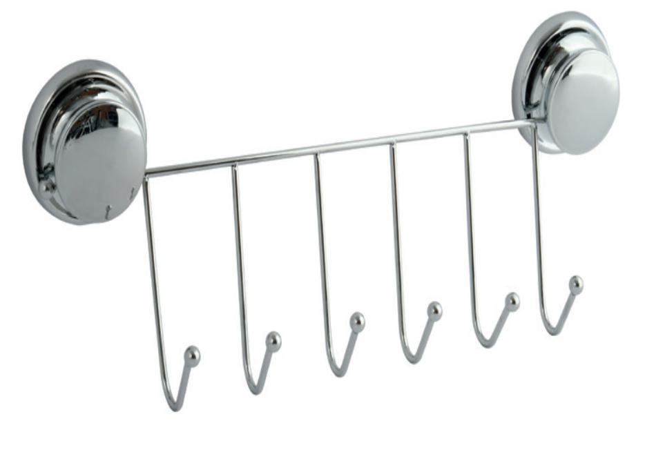 Picture of DRZAC SA 6 KUKICA VAKUM HROM 38 x14.5x5.5CM MEGA VENTOUSES