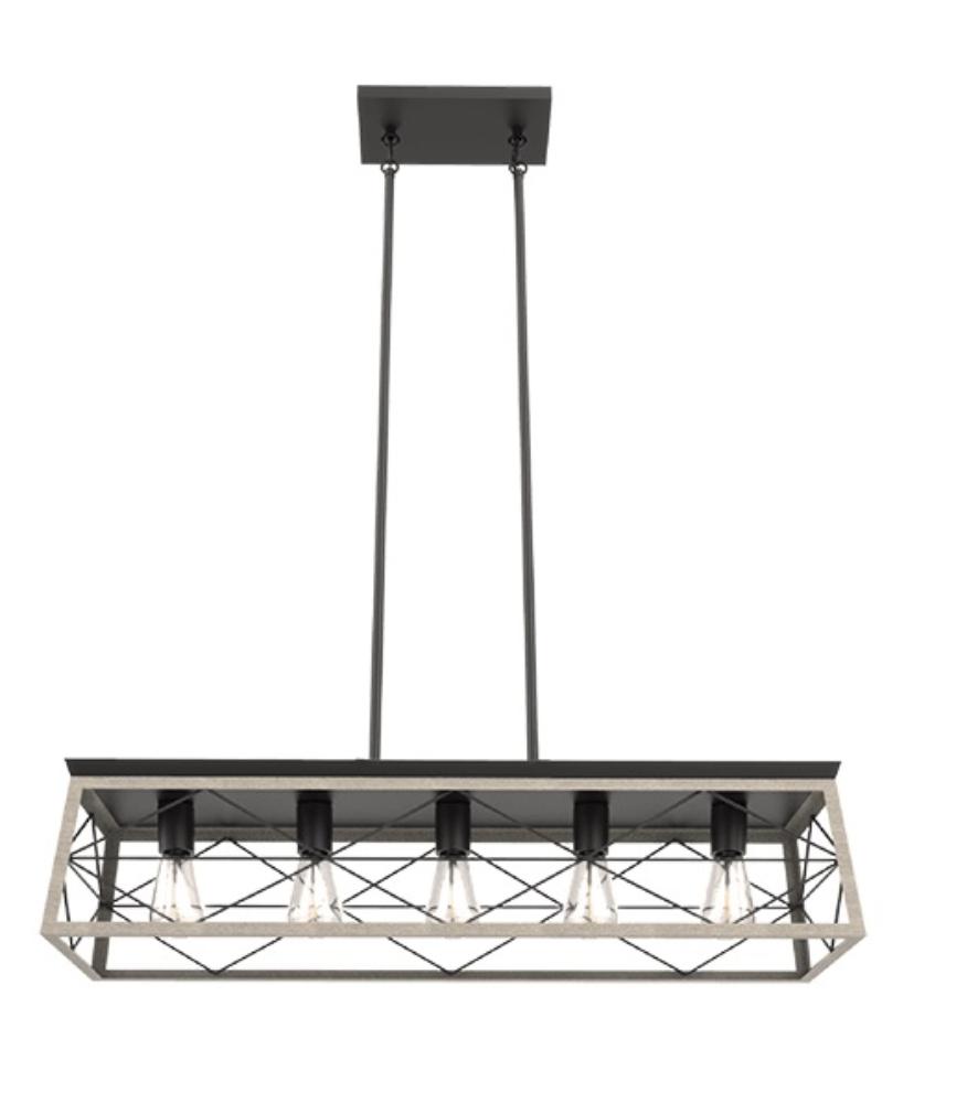 Slika EMMA VISECA SVETILJKA 5XE27 230V MAT CRNA/BELA