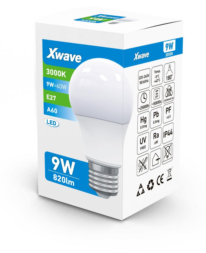 Picture of XLED LED E27 9W 220V 3000K 820 lm