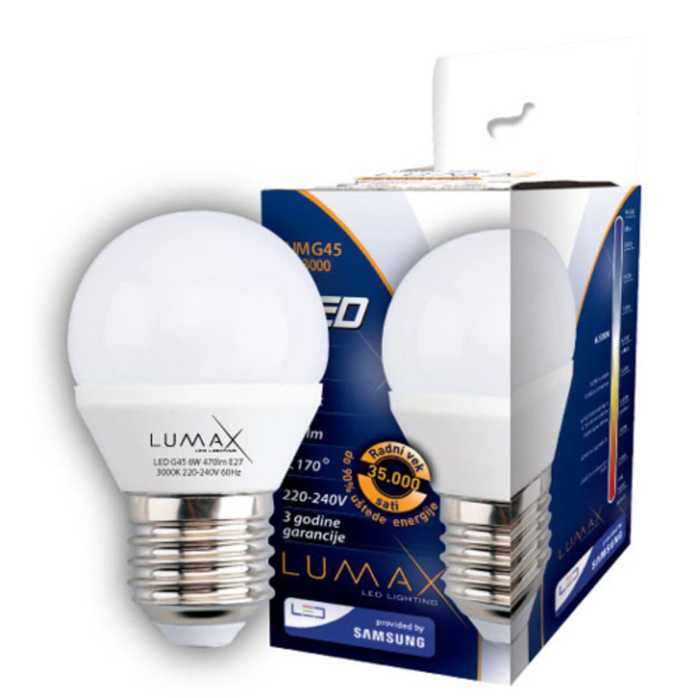 Picture of LUMAX LED Sijalica LUMG45-6W 3000K  LED, Toplo bela, 6 W, G45
