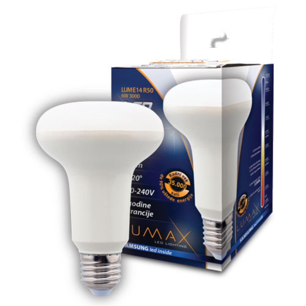 Slika LUMAX LED SIJ.E14 R50-6W 3000K