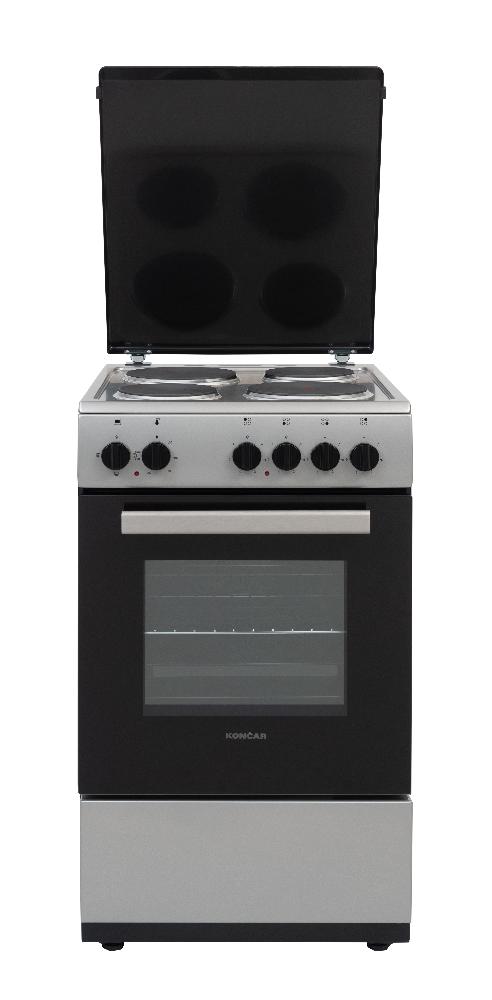 Slika KONCAR Električni šporet ST5040.IR1 Crna/Inox Turbo rerna Ringle  A