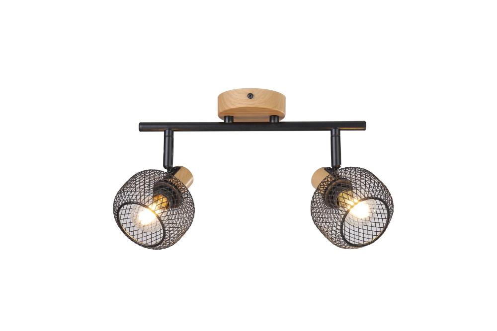 Slika RABALUX GRENDEL SPOT E14X2 40W  SVETILJKA DRVO CRNA  IP20