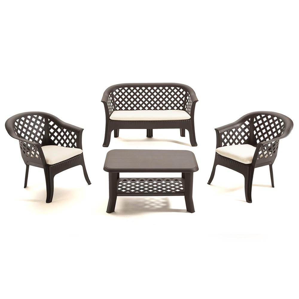 Slika IPAE BASTENSKI SET VERANDA SA JASTUCIMA CRNI