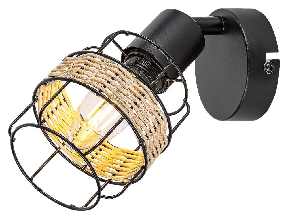 Slika RABALUX INDIANA ZIDNA LAMPA SA NATURAL WAVEN DECOR E14