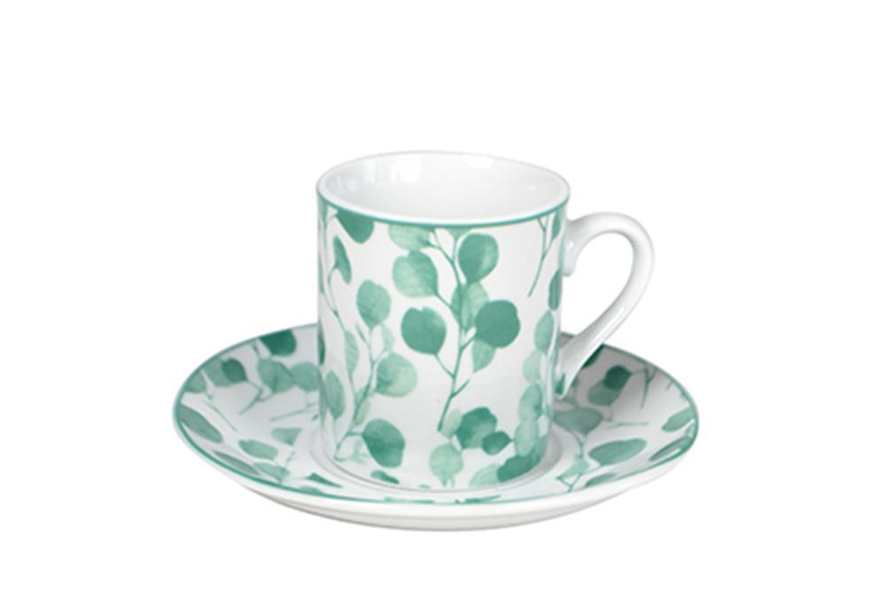 Picture of M PORCELAN SET ZA KAFU 120ML 6/1 ZELENI LIST JH-ZS-120-A