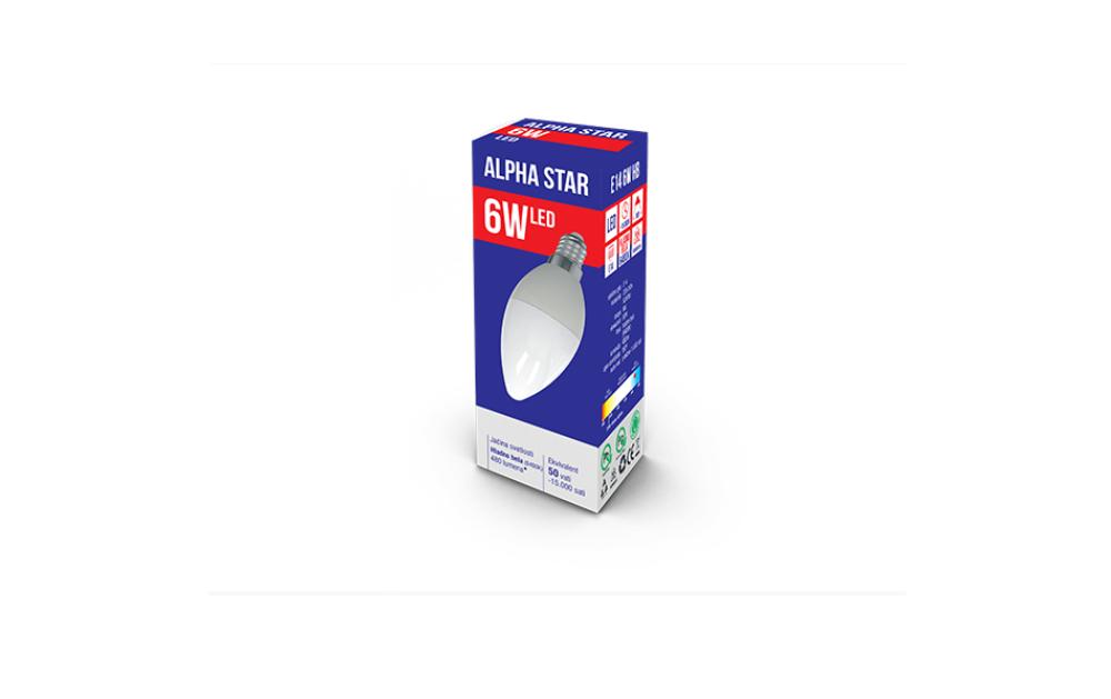 Slika SIJALICA LED "ALPHA STAR" E14 6W 6400K