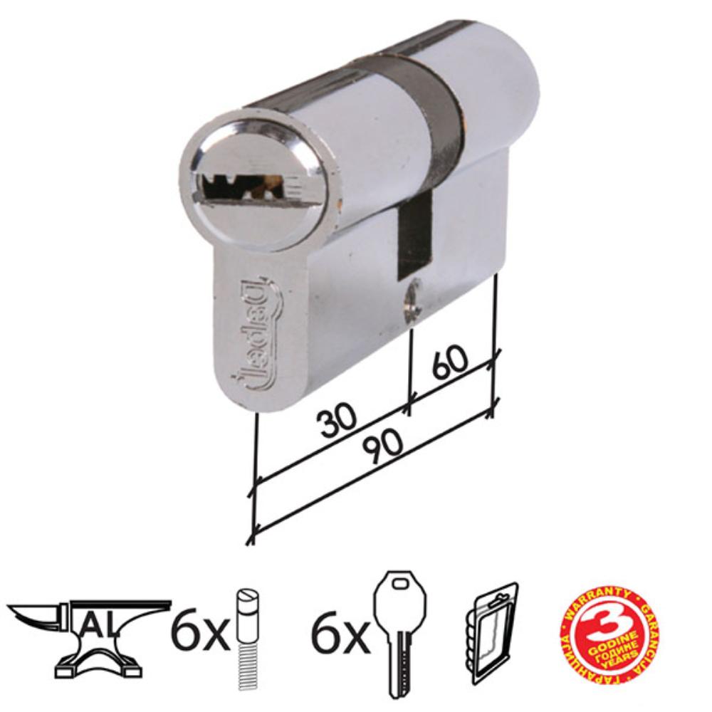 Slika CILINDAR KODIRANI CL2040 NI 90MM 30-60